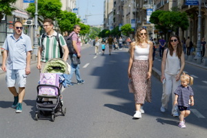 Families walking